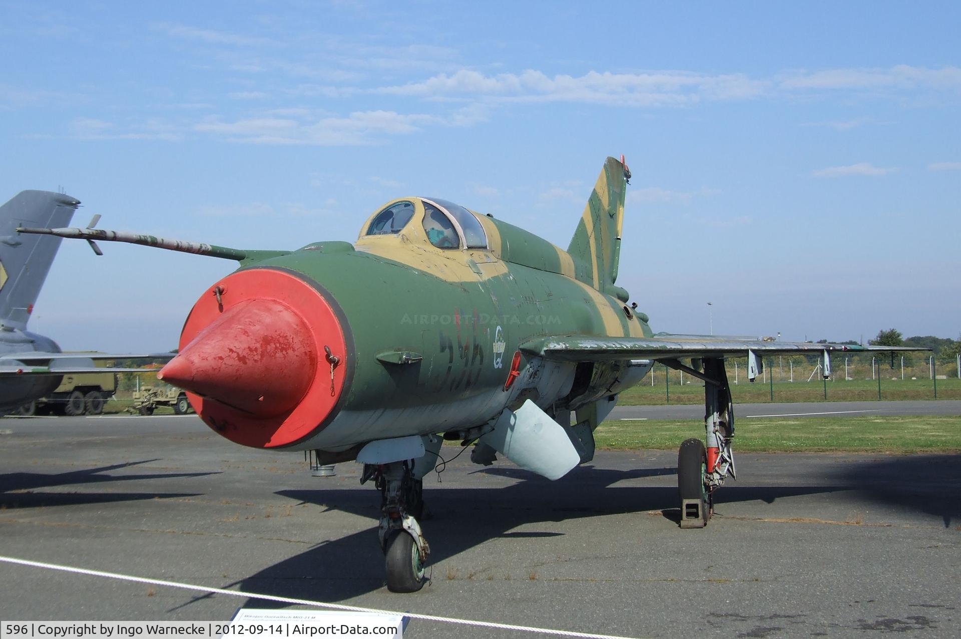 596, 1969 Mikoyan-Gurevich MiG-21M C/N 960708, Mikoyan i Gurevich MiG-21M FISHBED-J at the Luftwaffenmuseum, Berlin-Gatow