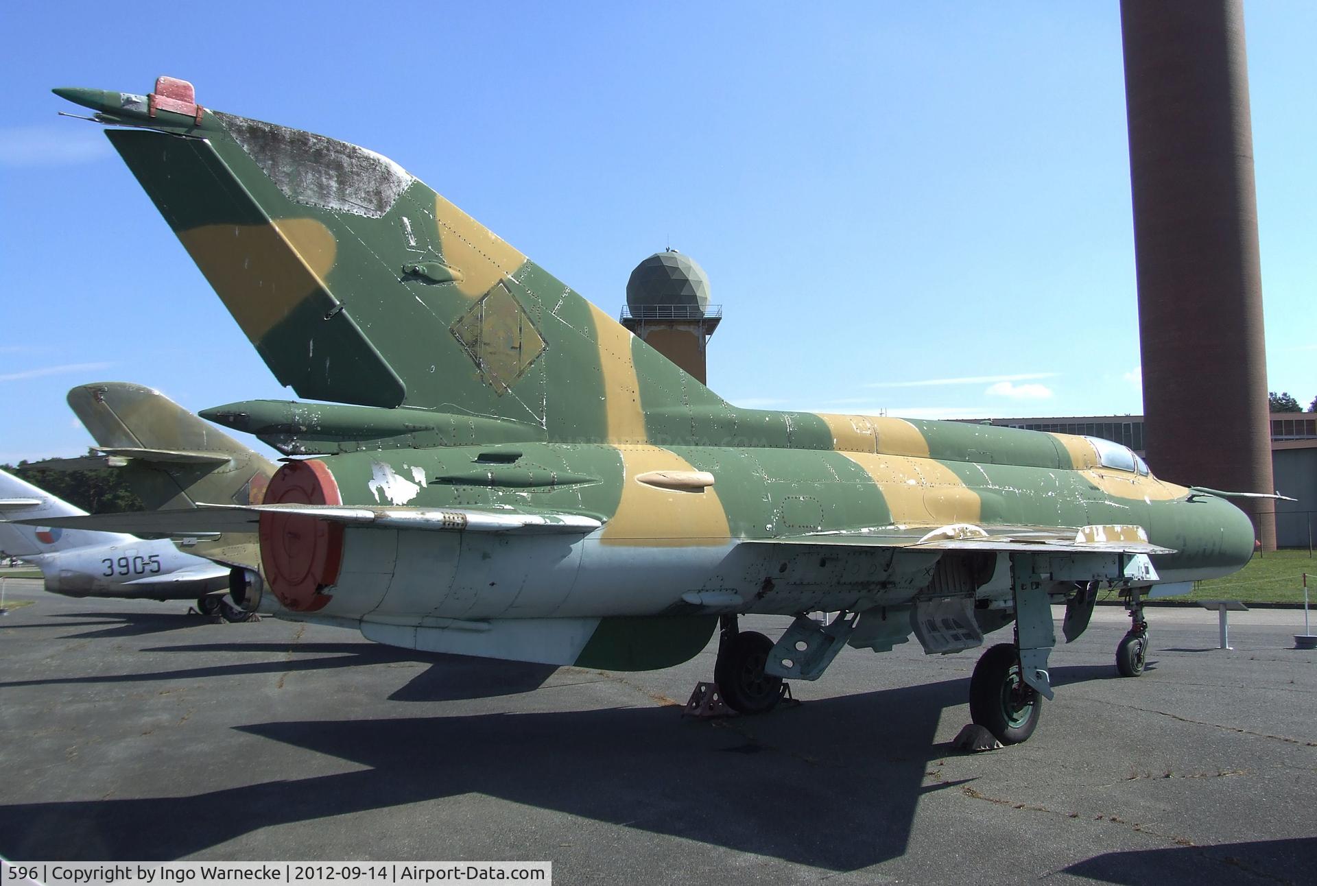 596, 1969 Mikoyan-Gurevich MiG-21M C/N 960708, Mikoyan i Gurevich MiG-21M FISHBED-J at the Luftwaffenmuseum, Berlin-Gatow