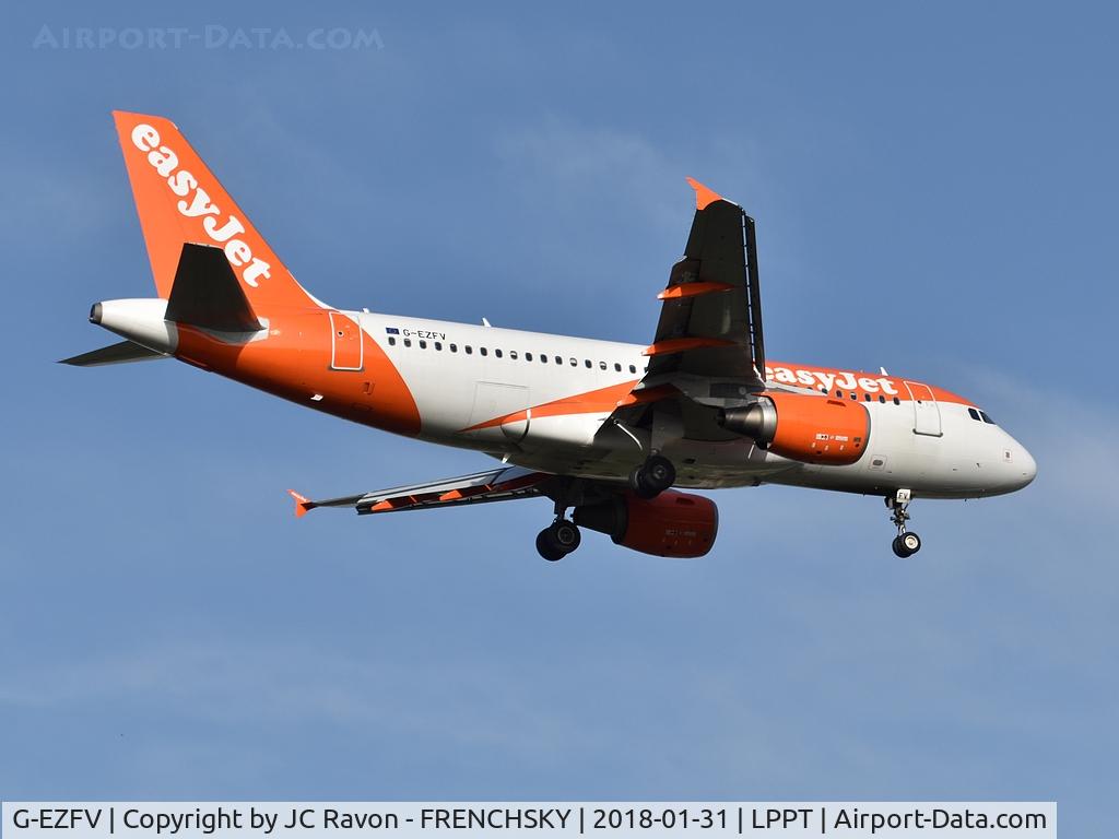 G-EZFV, 2010 Airbus A319-111 C/N 4327, landing runway 03