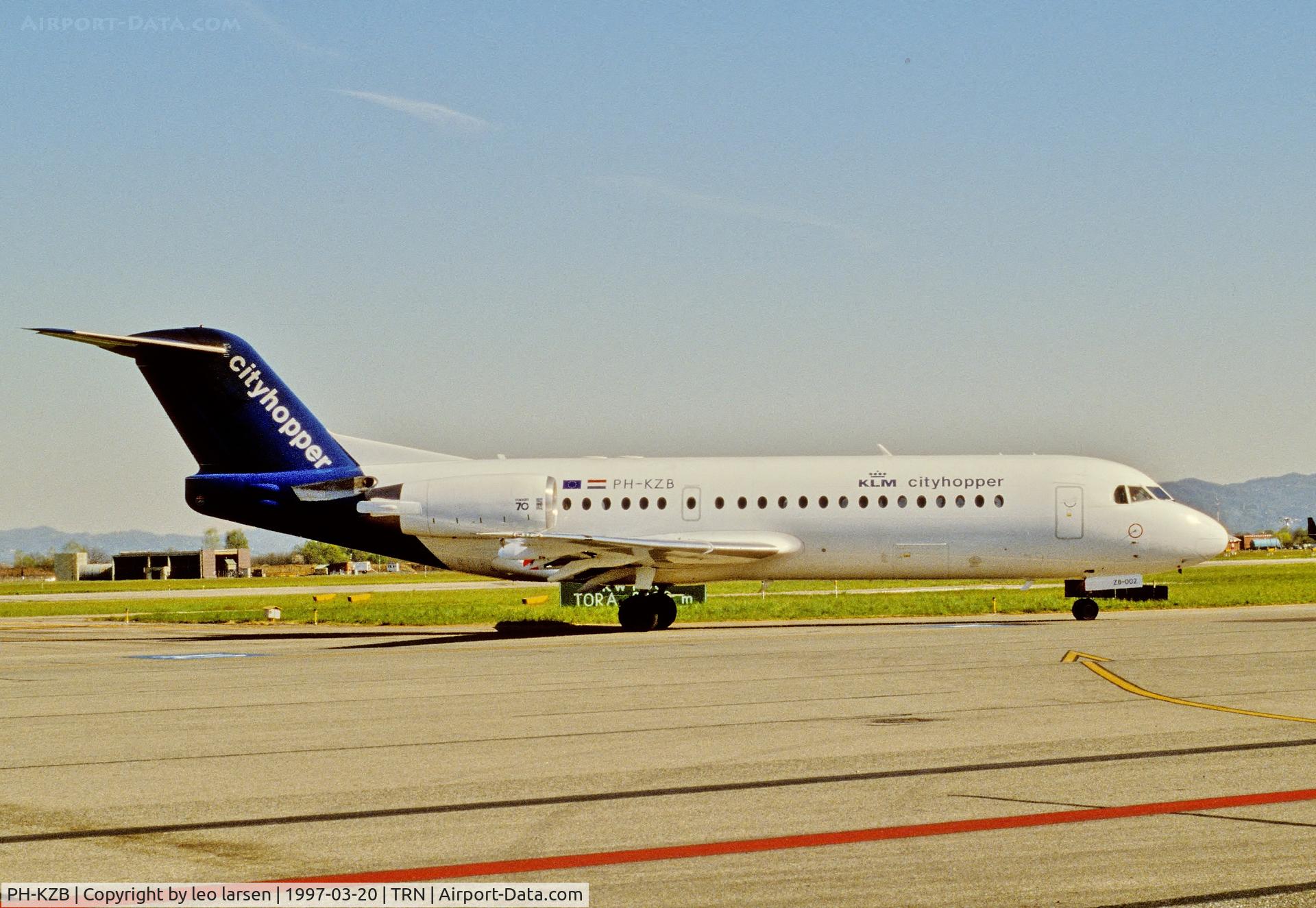 PH-KZB, 1996 Fokker 70 (F-28-070) C/N 11562, Turin 20.3.1997