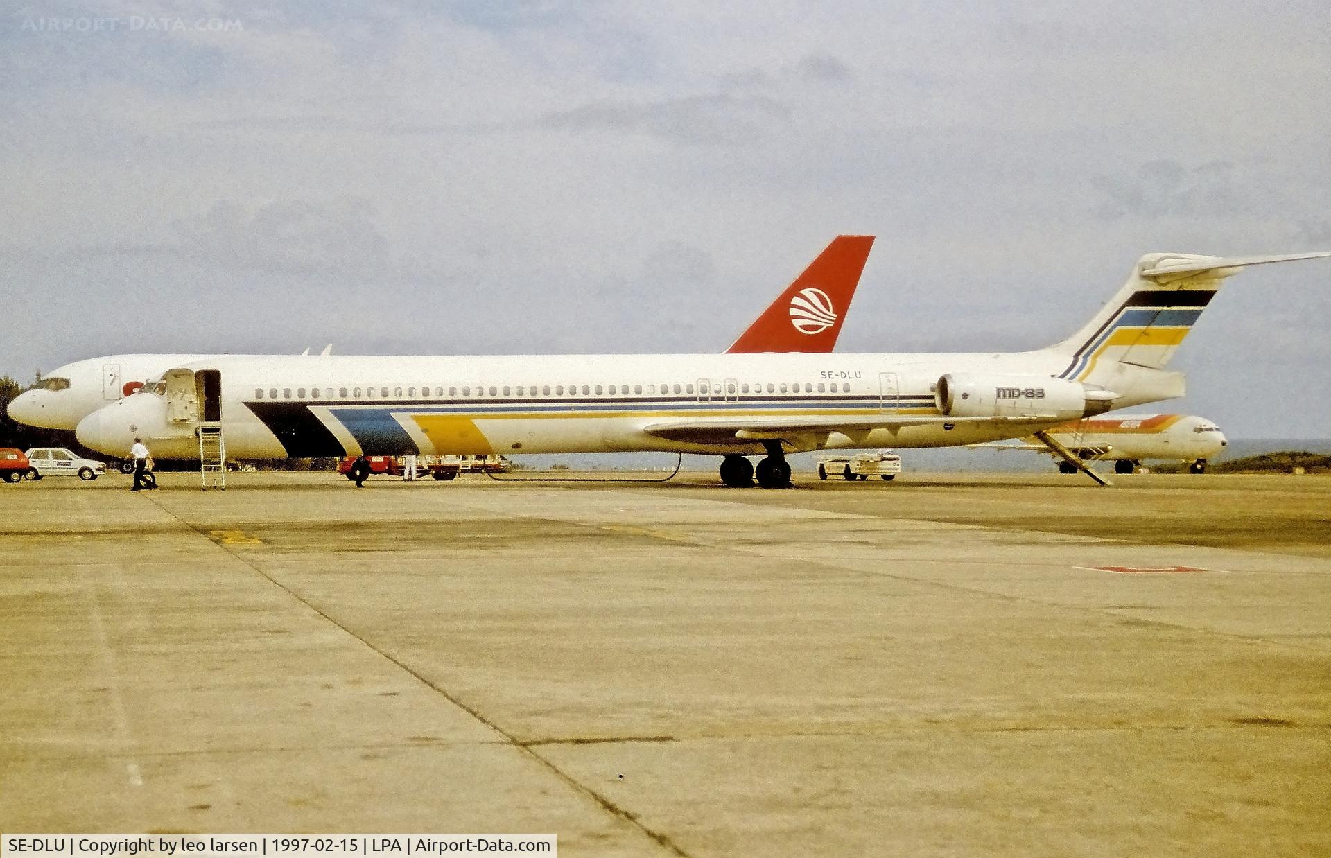 SE-DLU, 1992 McDonnell Douglas MD-83 (DC-9-83) C/N 53199, Las Palmas 15.2.1997