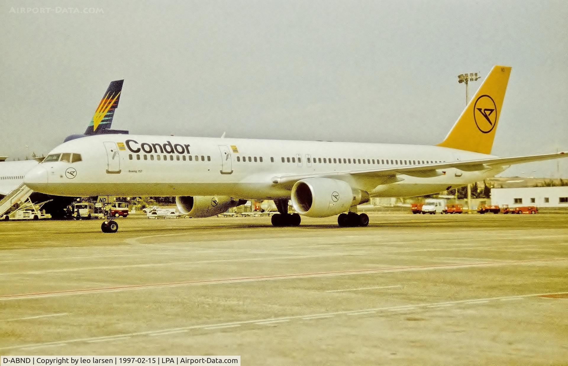 D-ABND, 1990 Boeing 757-230/SF C/N 24748, Las Palmas 15.2.1997