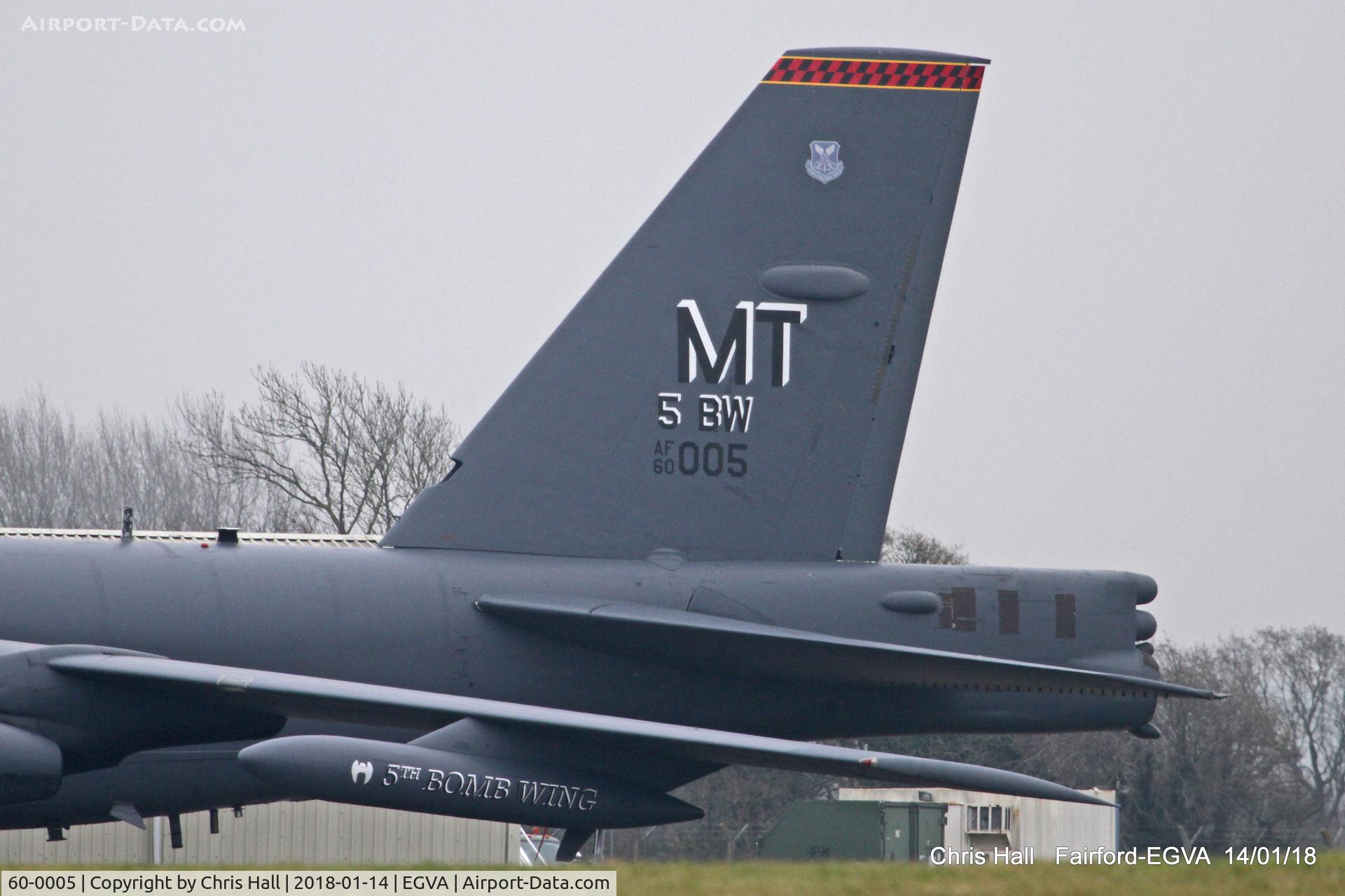 60-0005, 1960 Boeing B-52H Stratofortress C/N 464370, on deployment at RAF Fairford