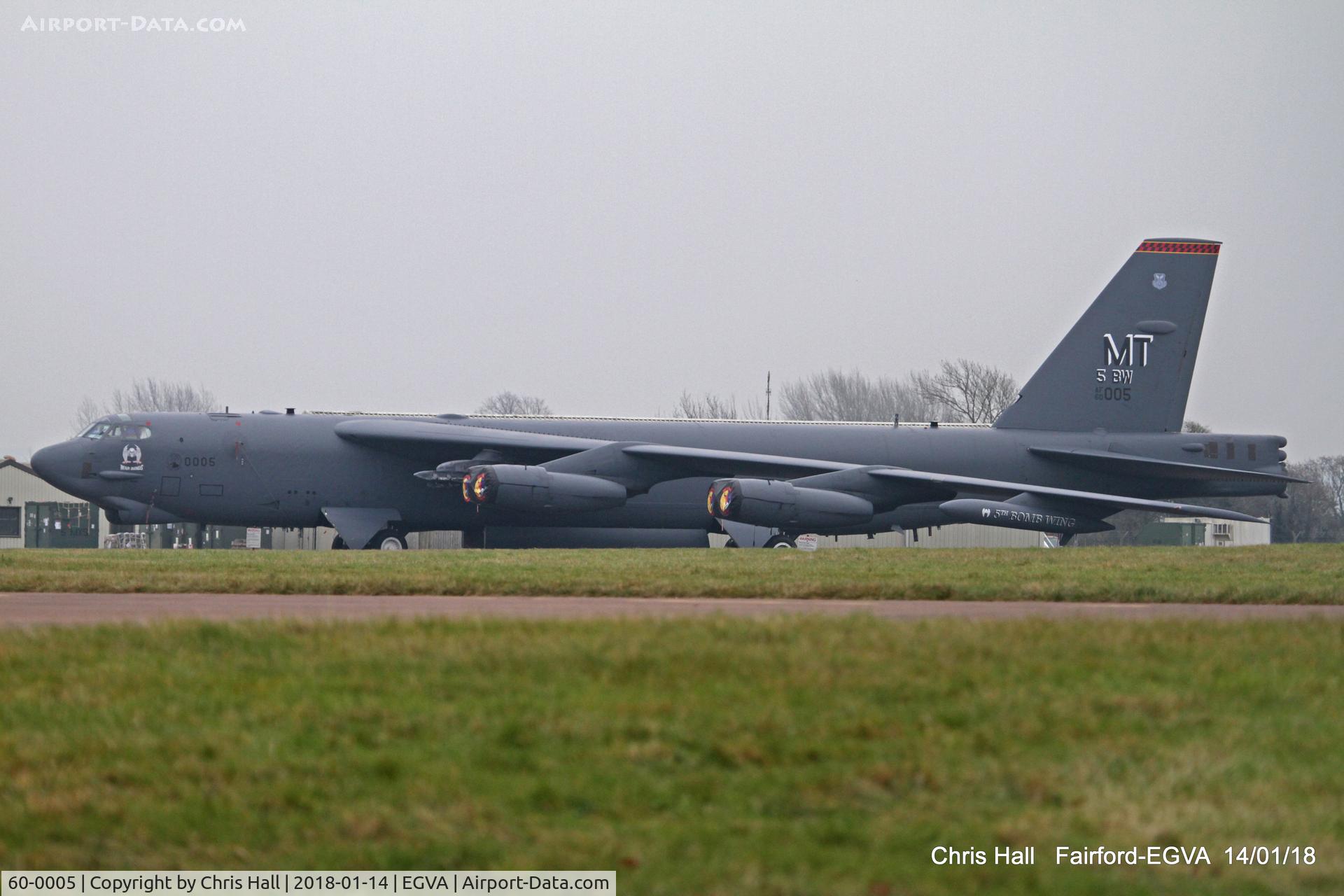 60-0005, 1960 Boeing B-52H Stratofortress C/N 464370, on deployment at RAF Fairford