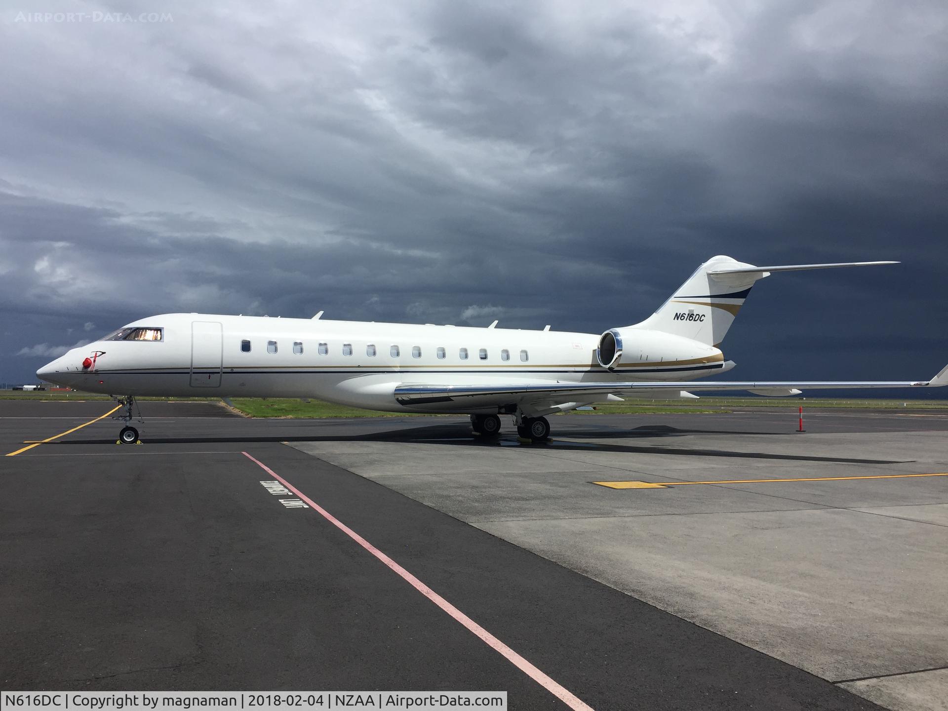 N616DC, 2008 Bombardier BD-700-1A10 Global Express XRS C/N 9296, been in NZ a few days (weeks?)