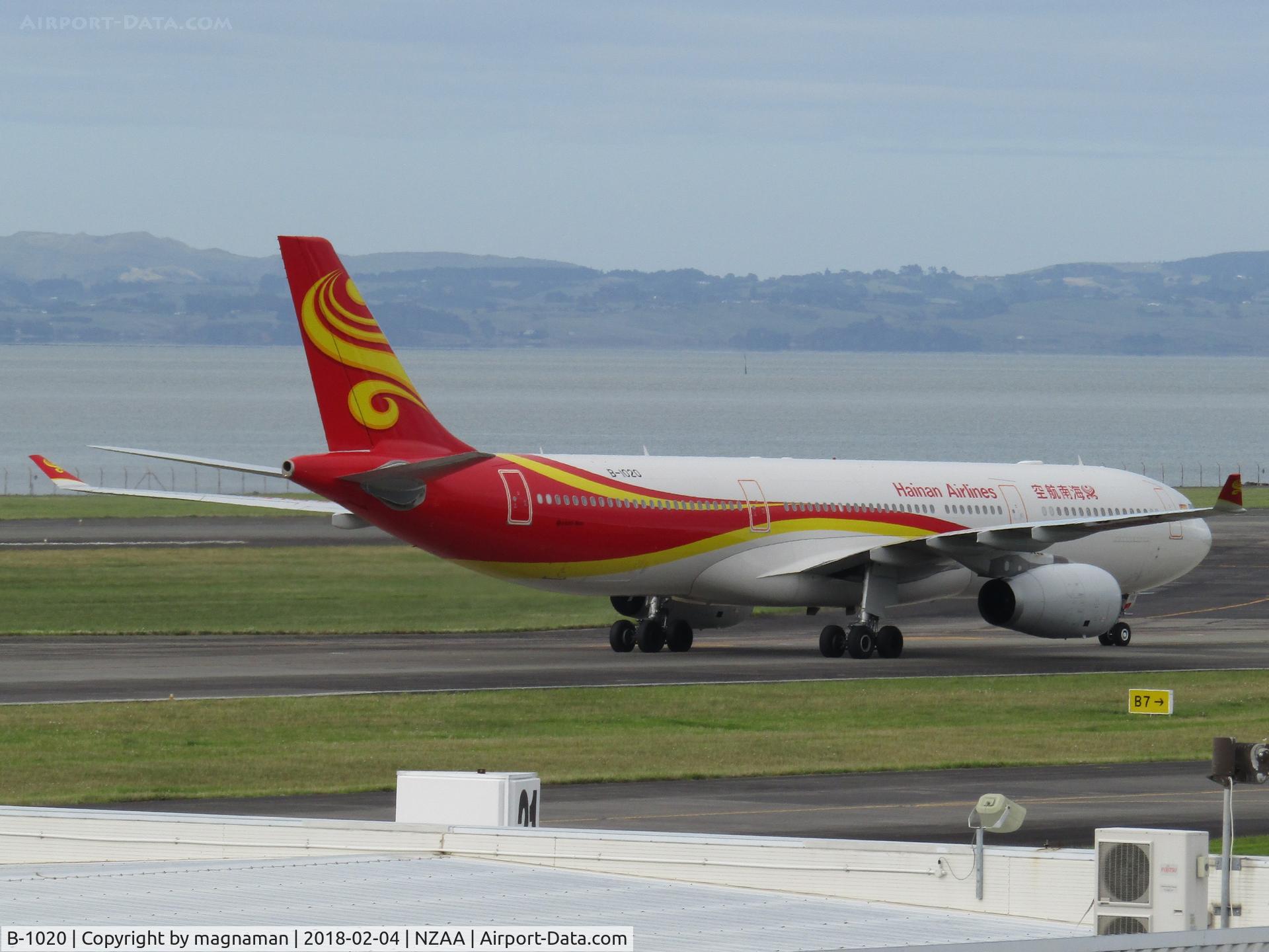 B-1020, 2017 Airbus A330-343 C/N 1837, on way to park up