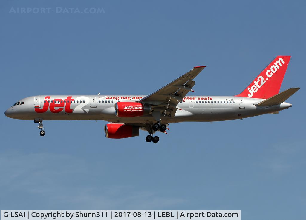 G-LSAI, 1987 Boeing 757-21B C/N 24016, Landing rwy 25R