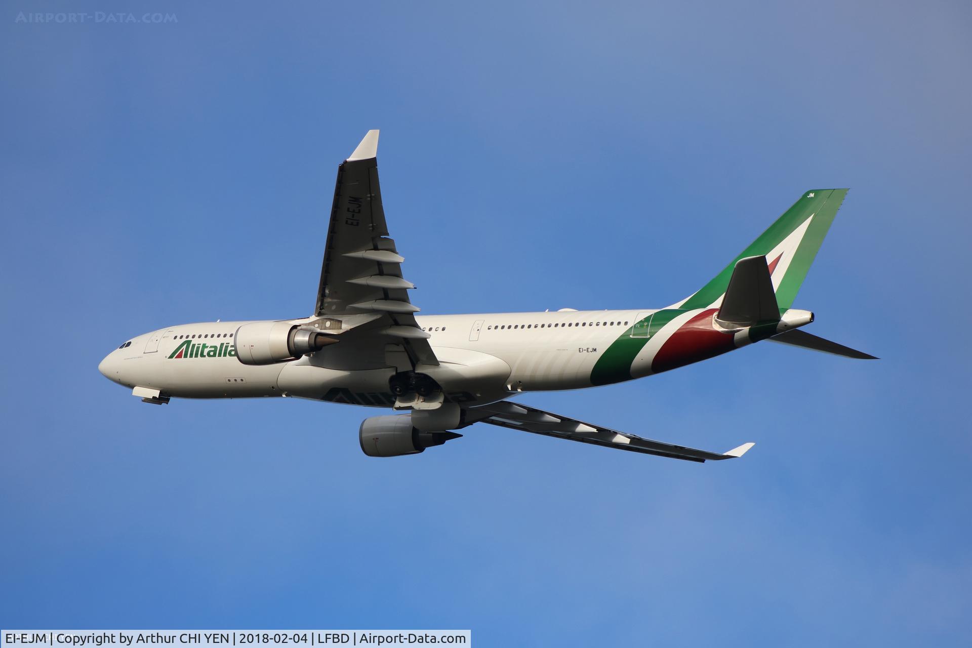EI-EJM, 2012 Airbus A330-202 C/N 1308, Alitalia A330, special flight from Pointe-à-Pitre to Milan via Bordeaux.