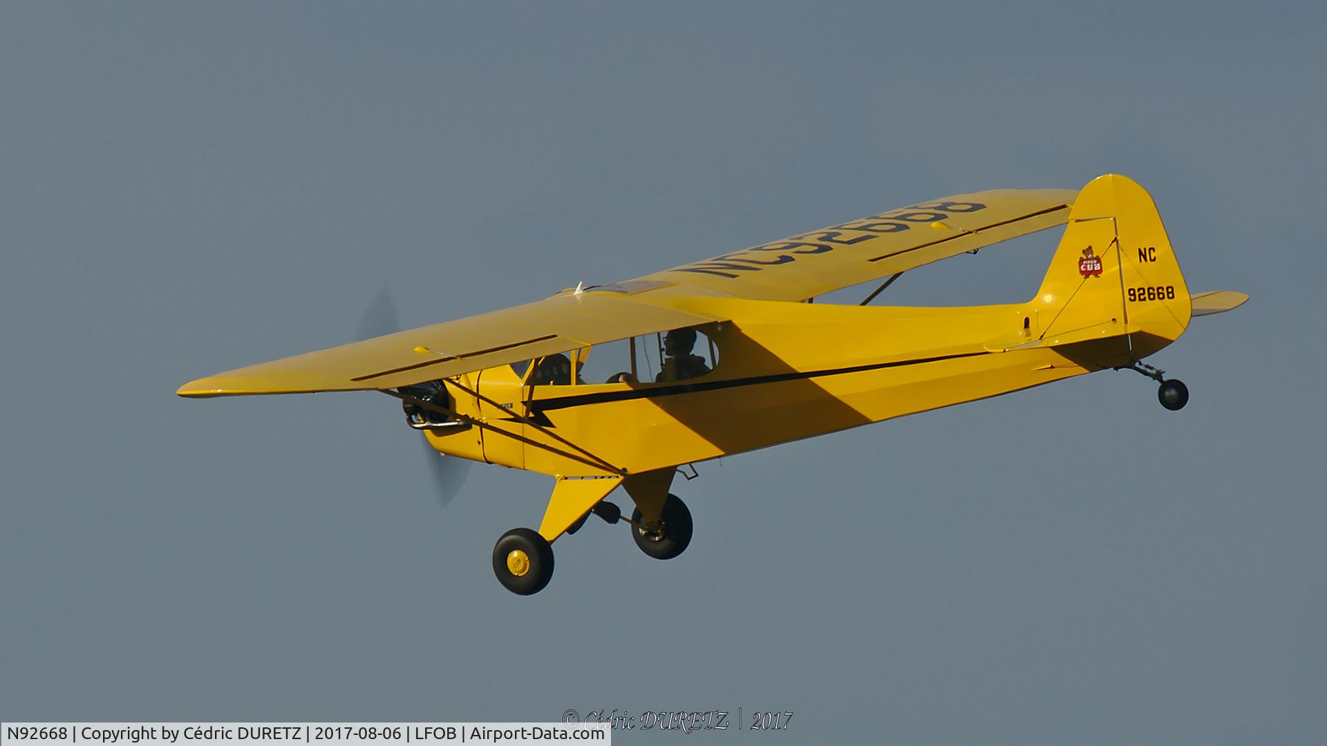 N92668, 1946 Piper J3C-65 Cub Cub C/N 17043, Based at Beauvais-Tillé Airport