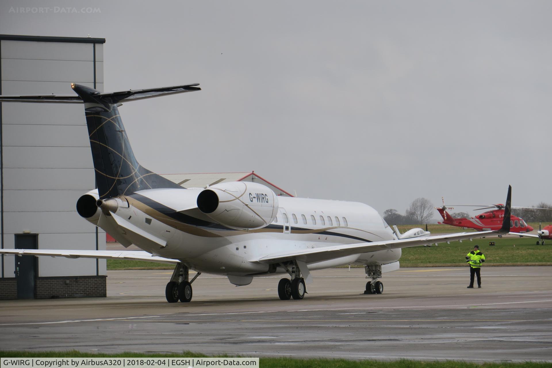 G-WIRG, 2013 Embraer EMB-135BJ Legacy 650 C/N 14501184, Parked on Saxon stand