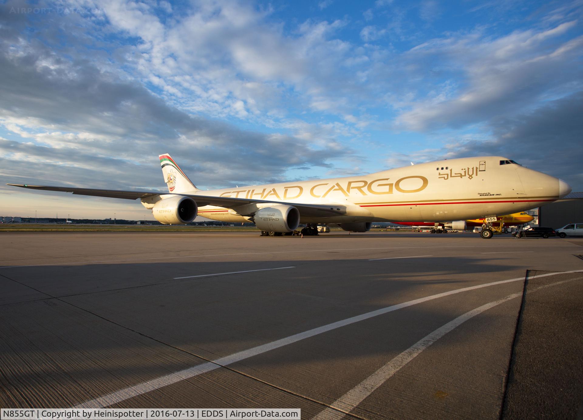 N855GT, 2013 Boeing 747-87UF C/N 37567, N855GT at Stuttgart Airport.