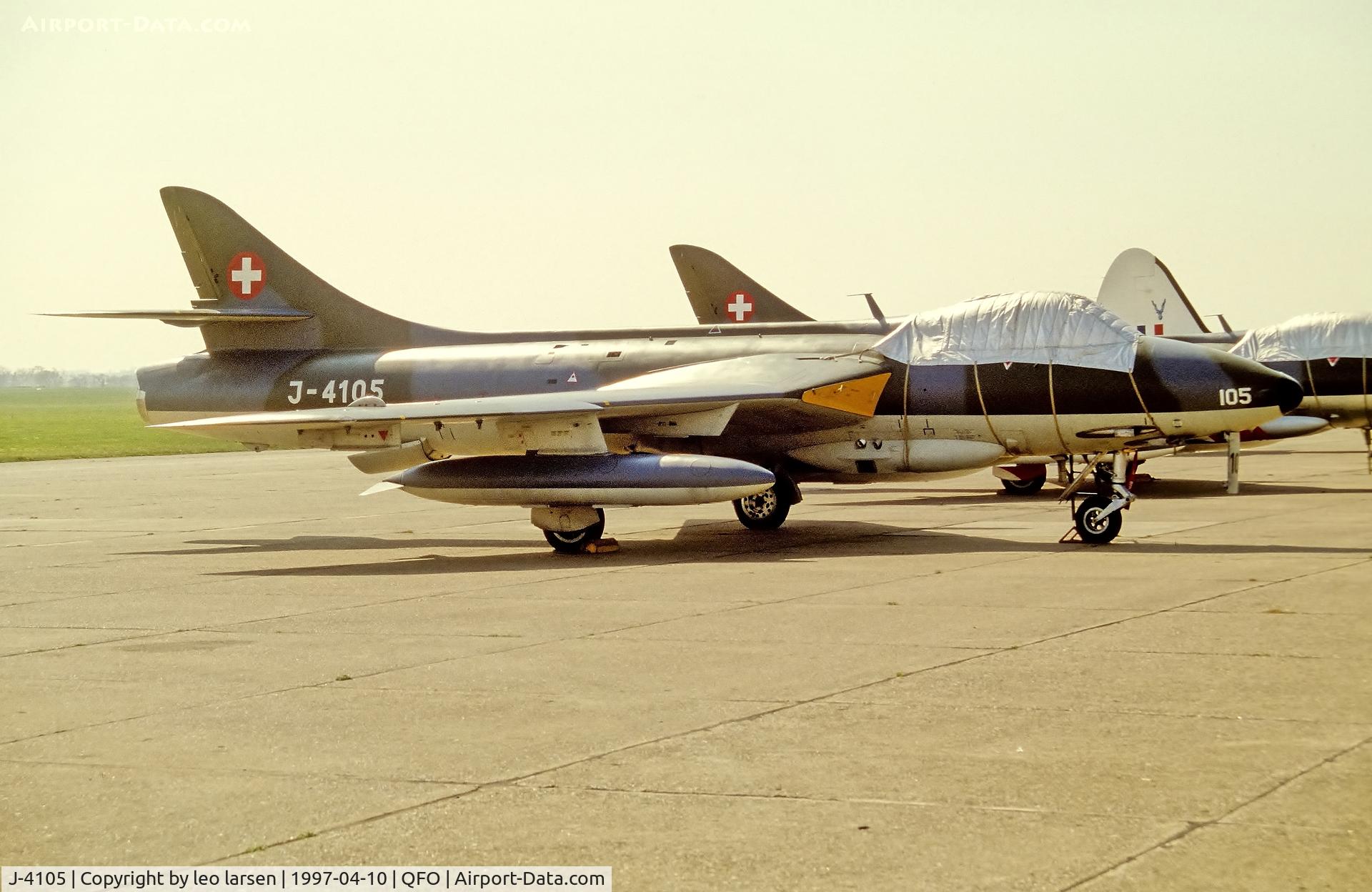 J-4105, 1956 Hawker Hunter F.58A C/N HABL-003074, Duxford Museum 10.4.1997