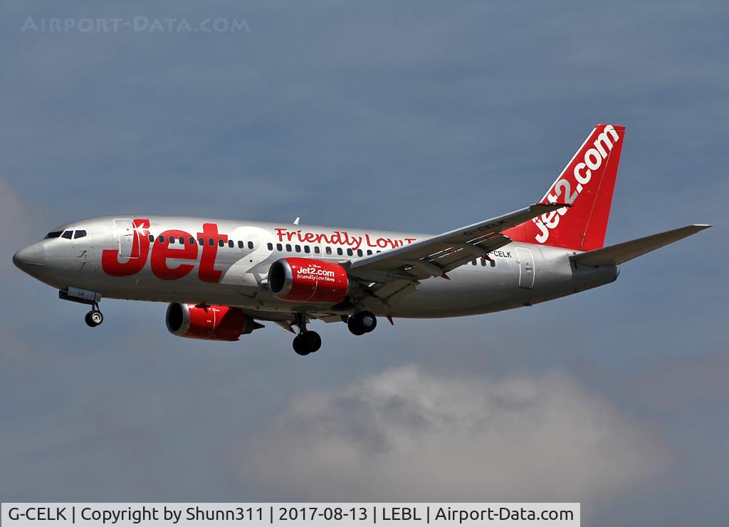 G-CELK, 1986 Boeing 737-330 C/N 23530, Landing rwy 25R