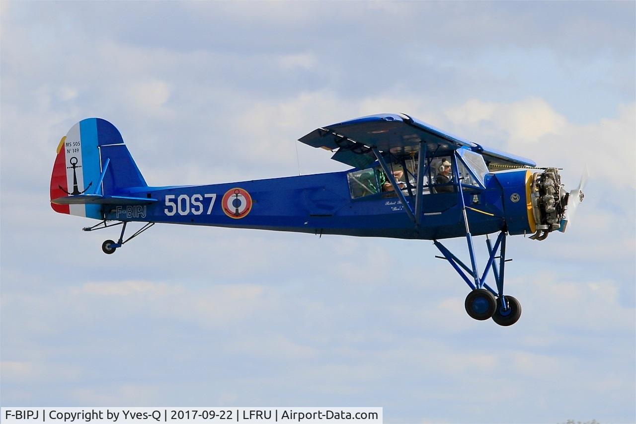 F-BIPJ, Morane-Saulnier MS-505 Criquet C/N 149, Morane-Saulnier MS-505 Criquet, On final rwy 23, Morlaix-Ploujean airport (LFRU-MXN) Air show 2017