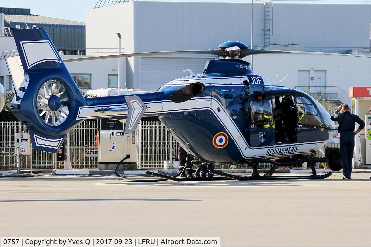 0757, 2009 Eurocopter EC-135T-2 C/N 0757, Eurocopter EC-135T-2, Morlaix-Ploujean airport (LFRU-MXN) air show 2017