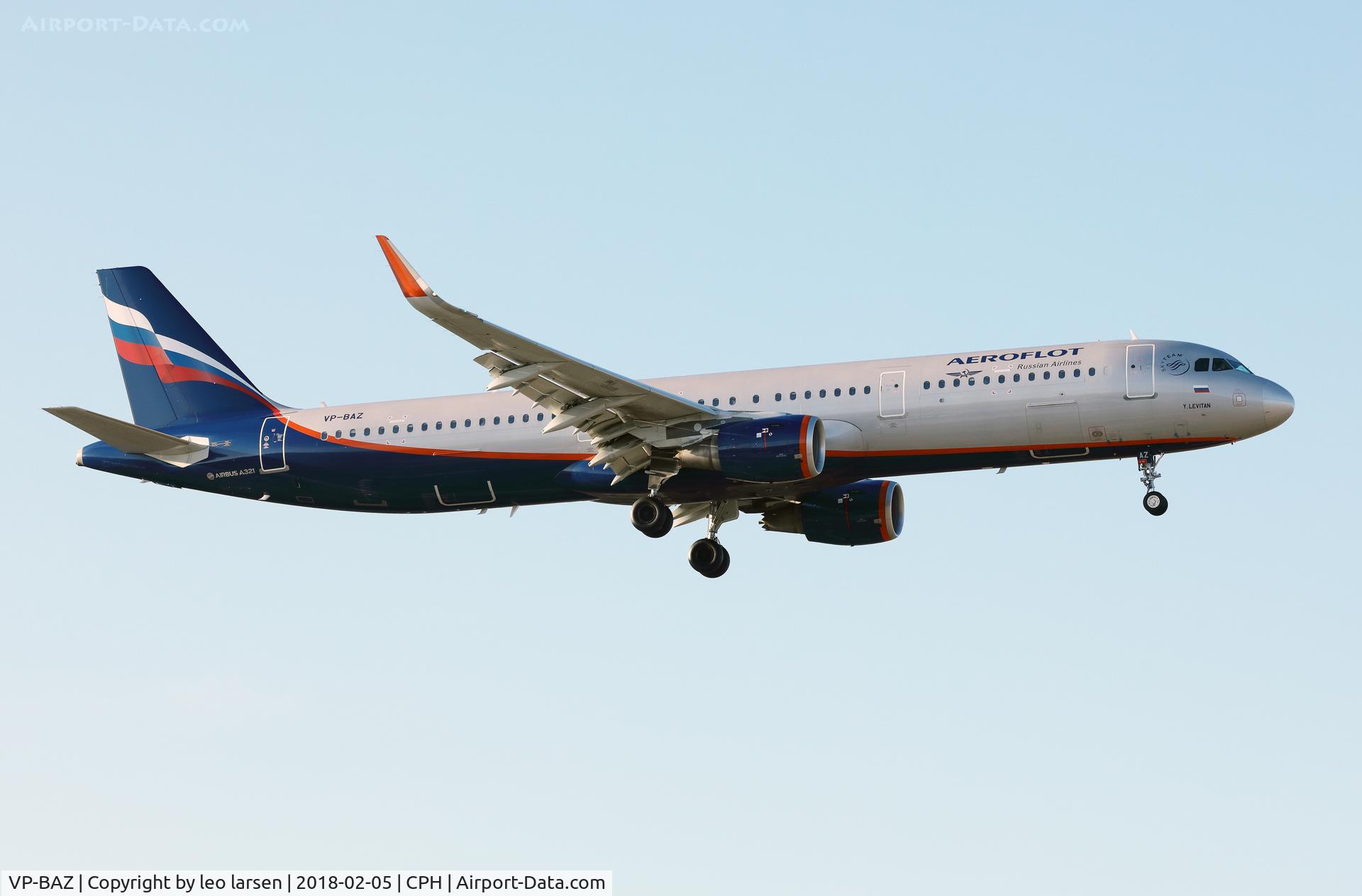 VP-BAZ, 2016 Airbus A321-211 C/N 7300, Copenhagen 5.2.2018