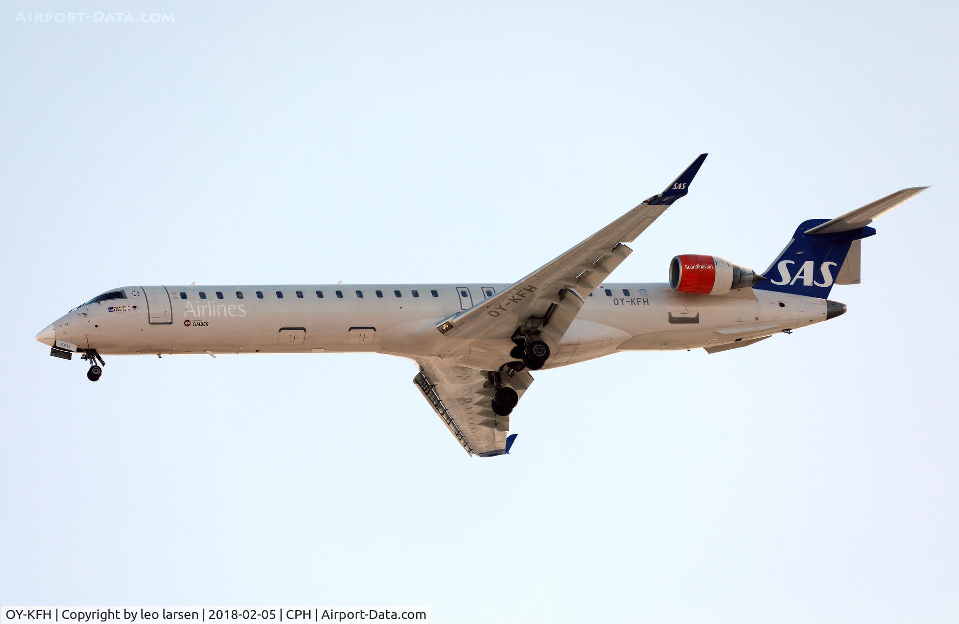 OY-KFH, 2009 Bombardier CRJ-900 (CL-600-2D24) C/N 15240, Copenhagen 5.2.2018 on app to R-04R