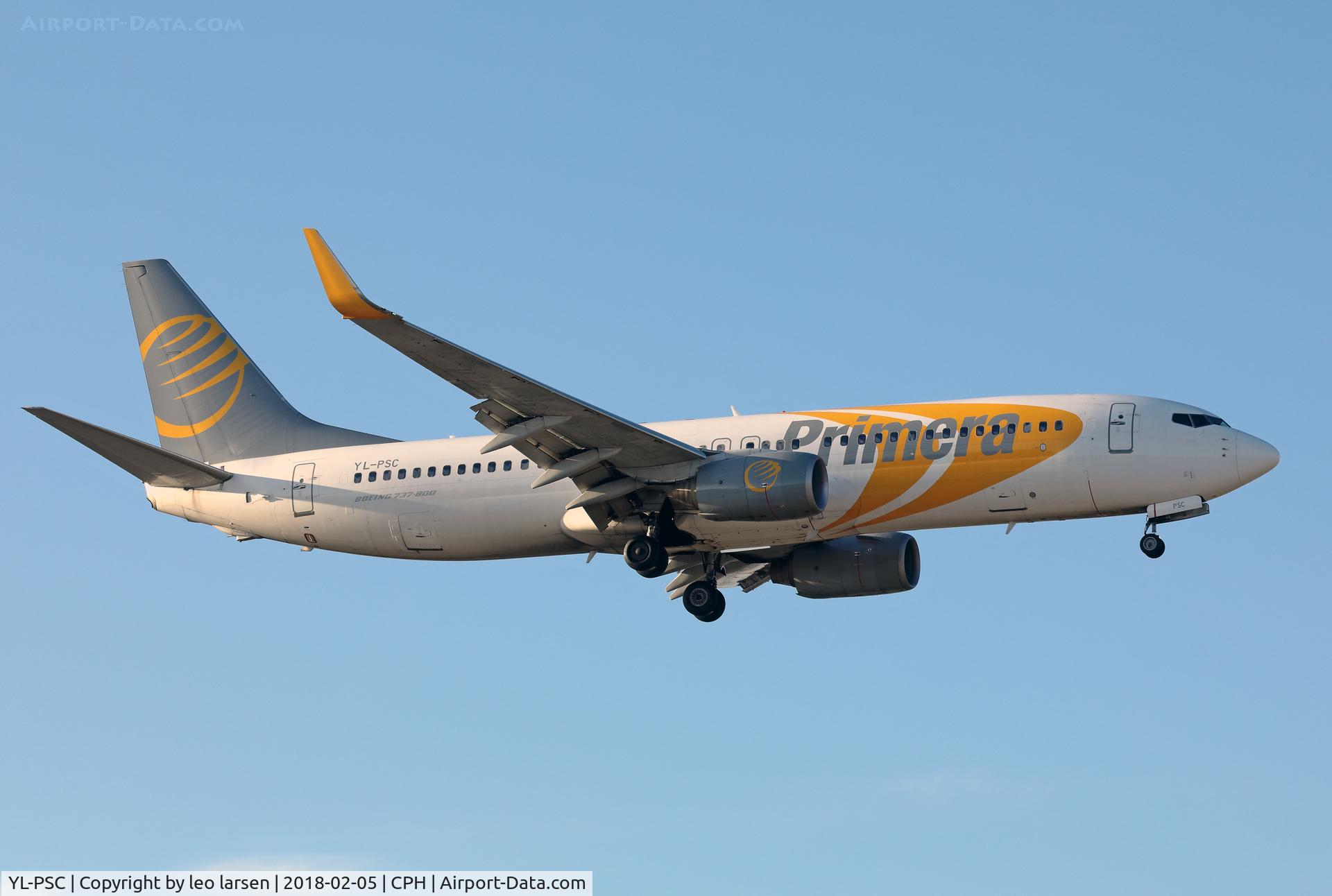 YL-PSC, 2002 Boeing 737-86N C/N 33419, Copenhagen 5.2.2018