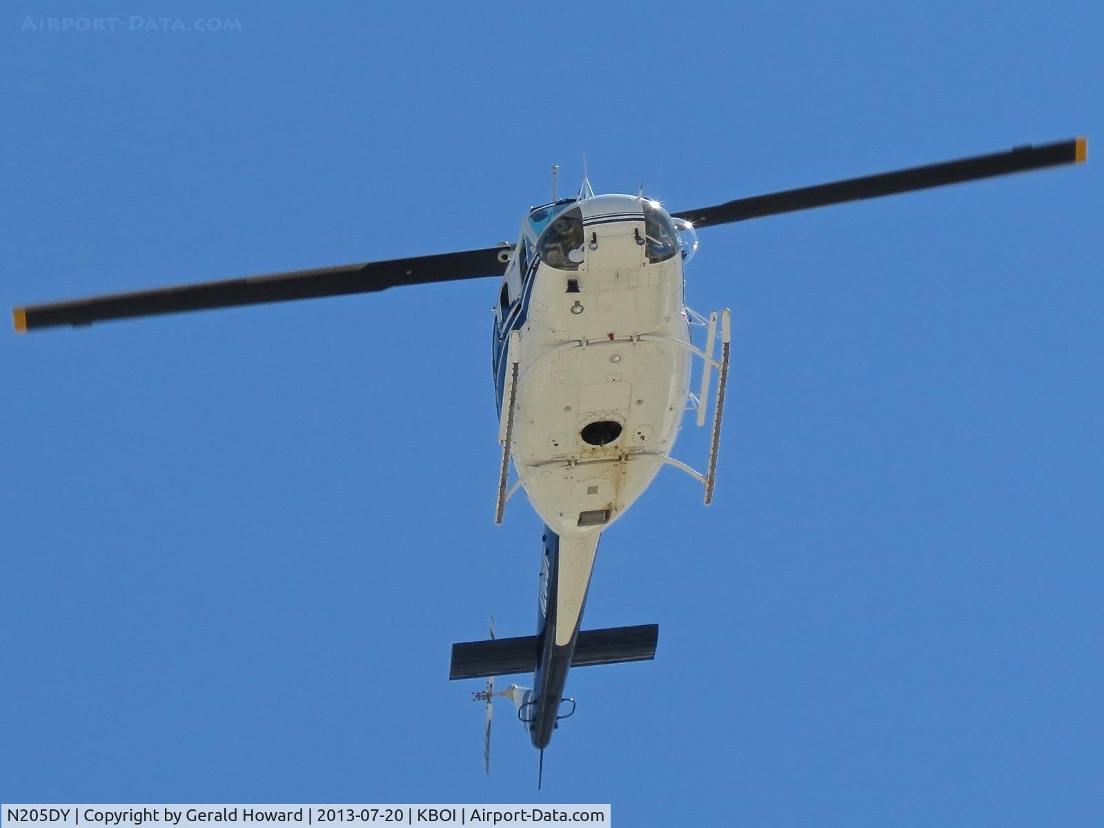 N205DY, 1978 Bell 205A-1 C/N 30282, Flying over BOI.
