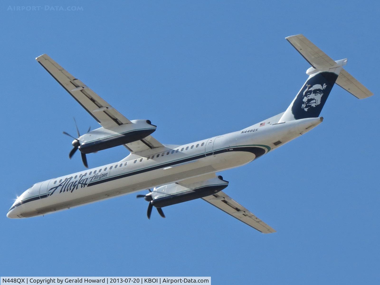 N448QX, 2012 De Havilland Canada DHC-8-402 Dash 8 Dash 8 C/N 4409, Departing BOI.
