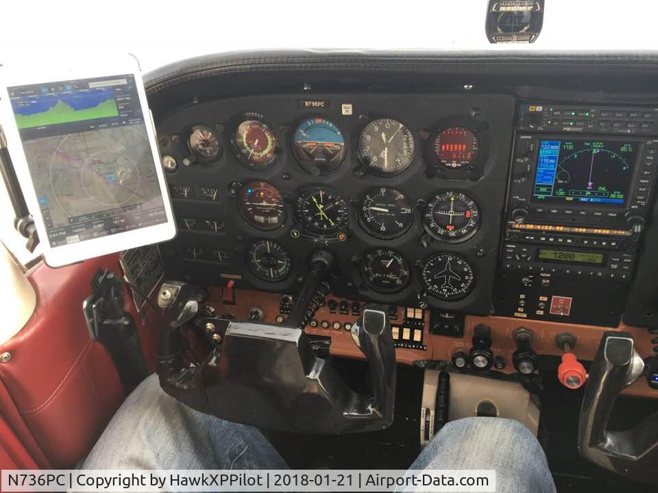 N736PC, 1977 Cessna R172K Hawk XP C/N R1722672, Cockpit at 9,500 ft MSL from Carson City, Nevada to North Las Vegas Nevada