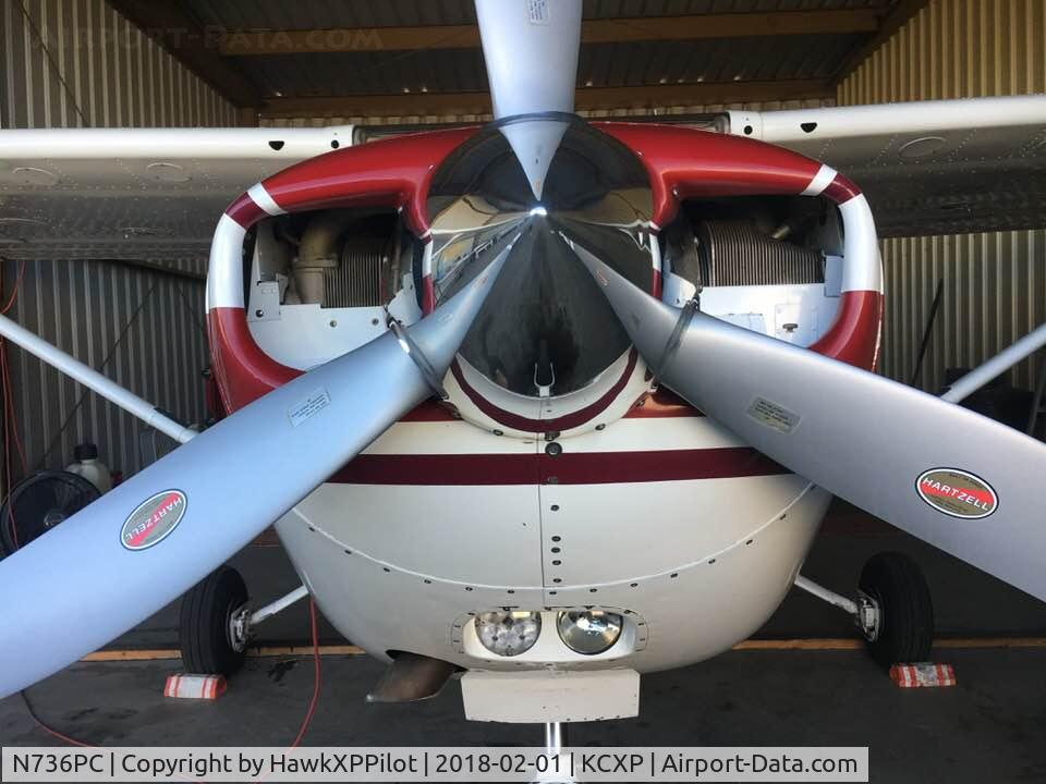 N736PC, 1977 Cessna R172K Hawk XP C/N R1722672, New Teledyne Alphabeam LED landing light installed by owner in hangar at Carson City