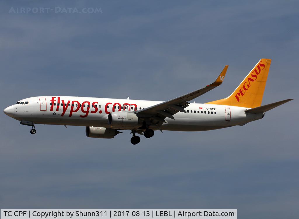 TC-CPF, 2012 Boeing 737-82R C/N 40879, Landing rwy 25R