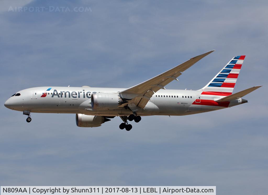 N809AA, 2015 Boeing 787-8 Dreamliner C/N 40627, Landing rwy 25R