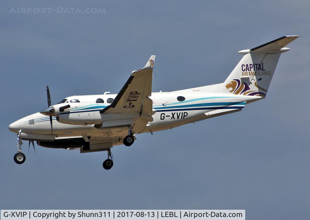 G-XVIP, 1980 Beech 200 Super King Air C/N BB-588, Landing rwy 25R