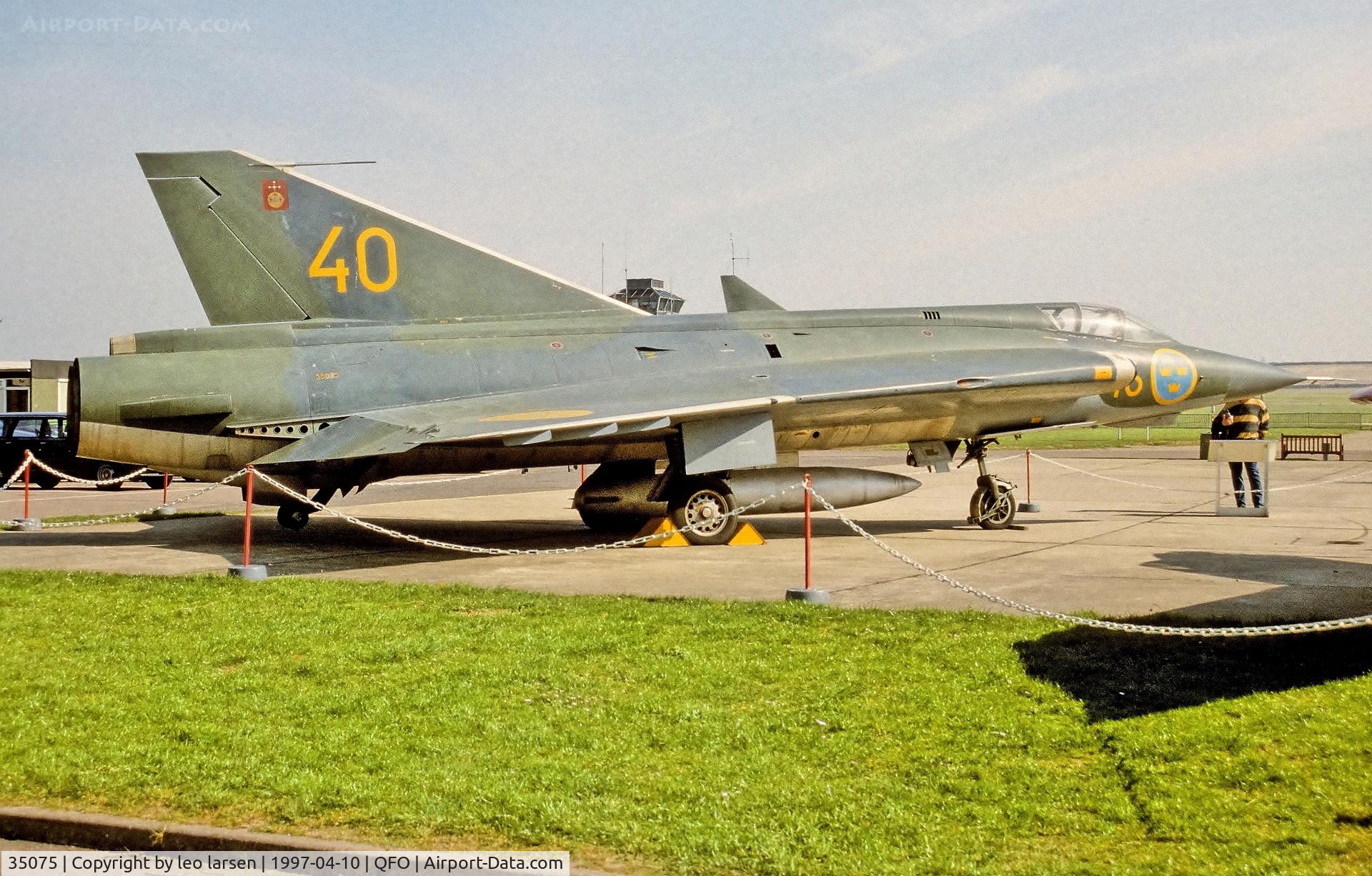 35075, Saab J-35A Draken C/N 35-075, Duxford Museum 10.4.1997