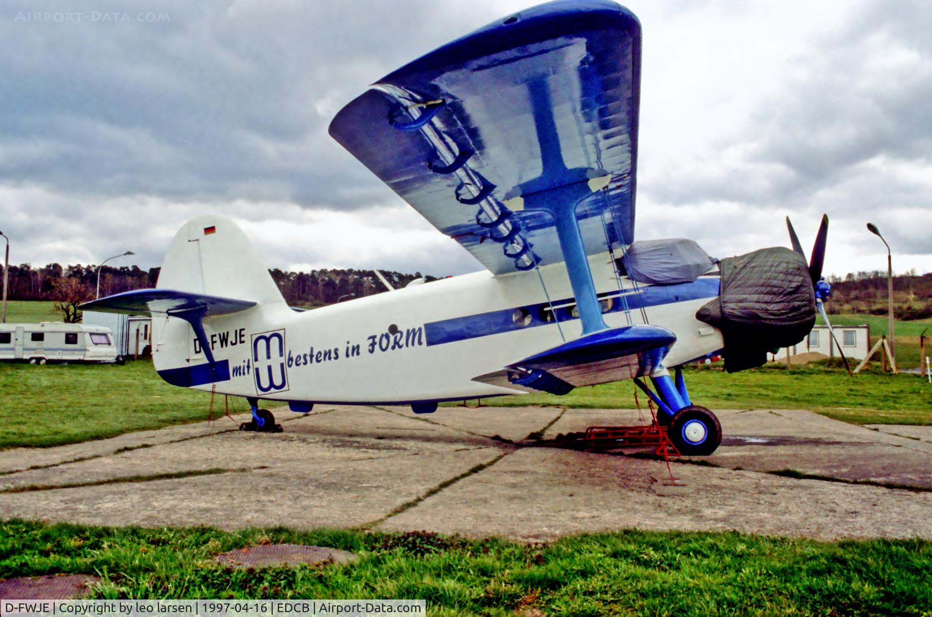 D-FWJE, 1970 Antonov An-2T C/N 1G108-69, Ballenstedt 16.4.1997