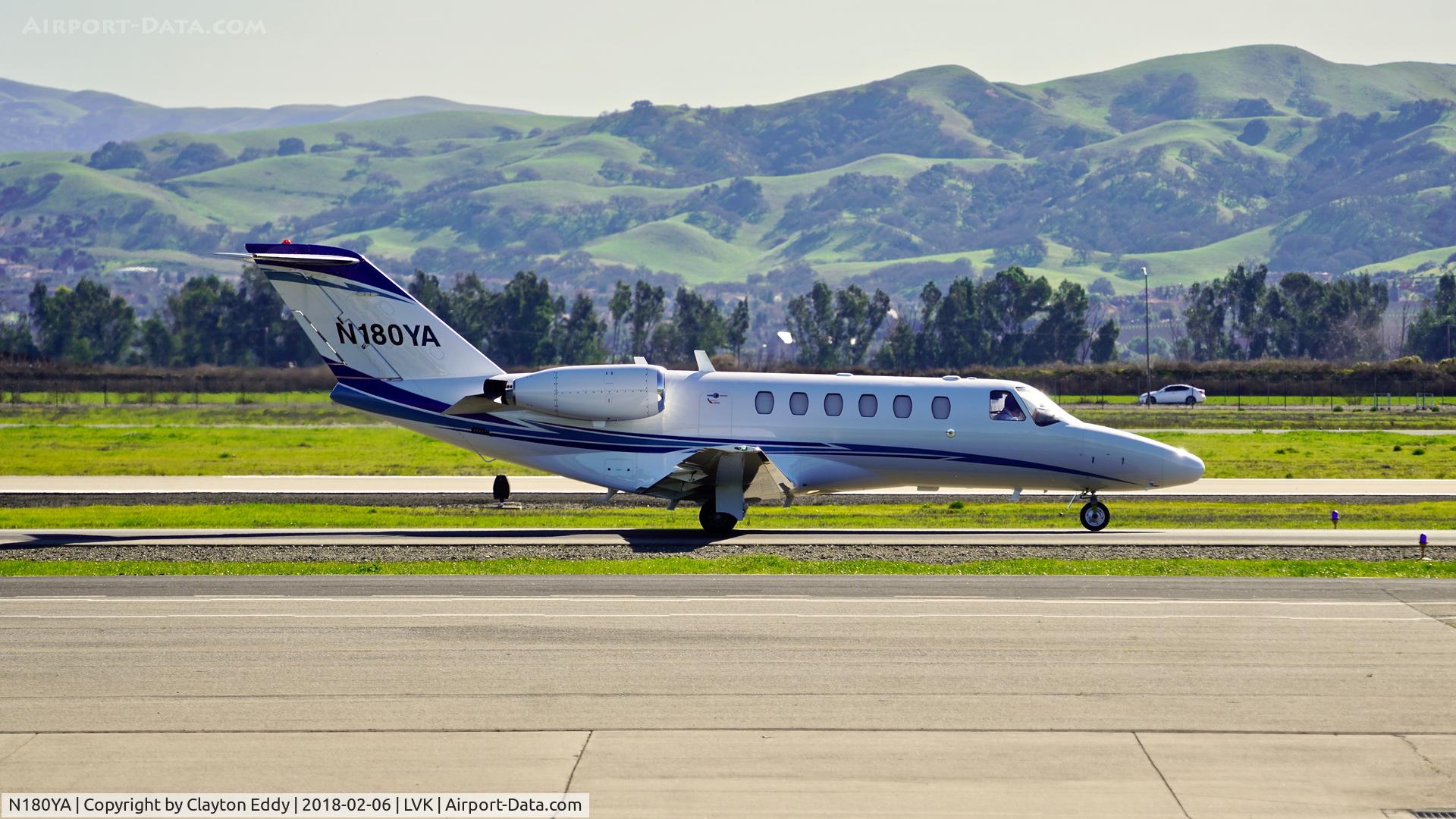 N180YA, 2002 Cessna 525A  CitationJet CJ2 C/N 525A0099, Livermore Airport California 2018.