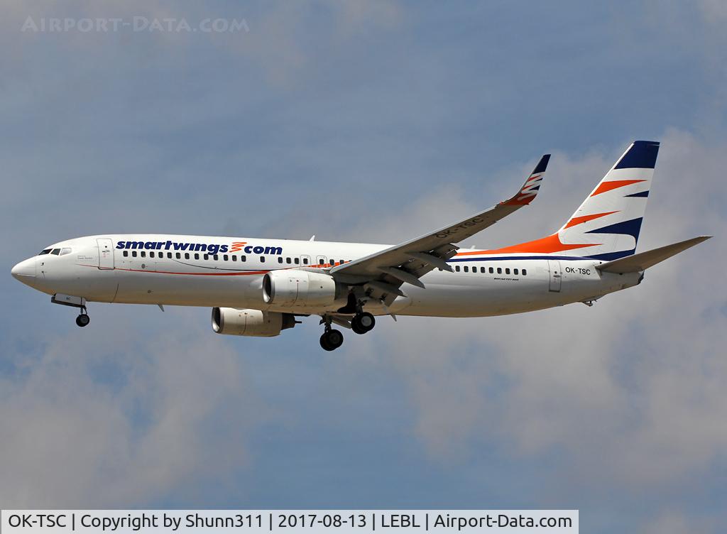 OK-TSC, 2007 Boeing 737-8FH C/N 35093, Landing rwy 25R