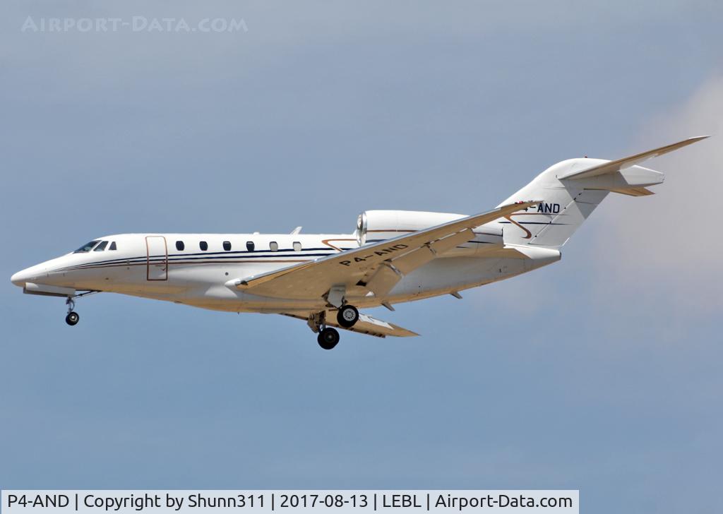 P4-AND, 1999 Cessna 750 Citation X Citation X C/N 750-0075, Landing rwy 25R
