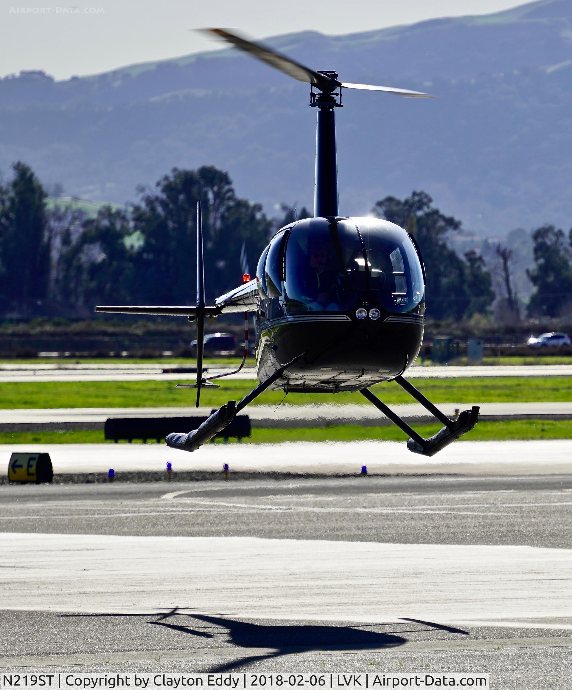 N219ST, Robinson R44 II C/N 12537, Livermore Airport California 2018.