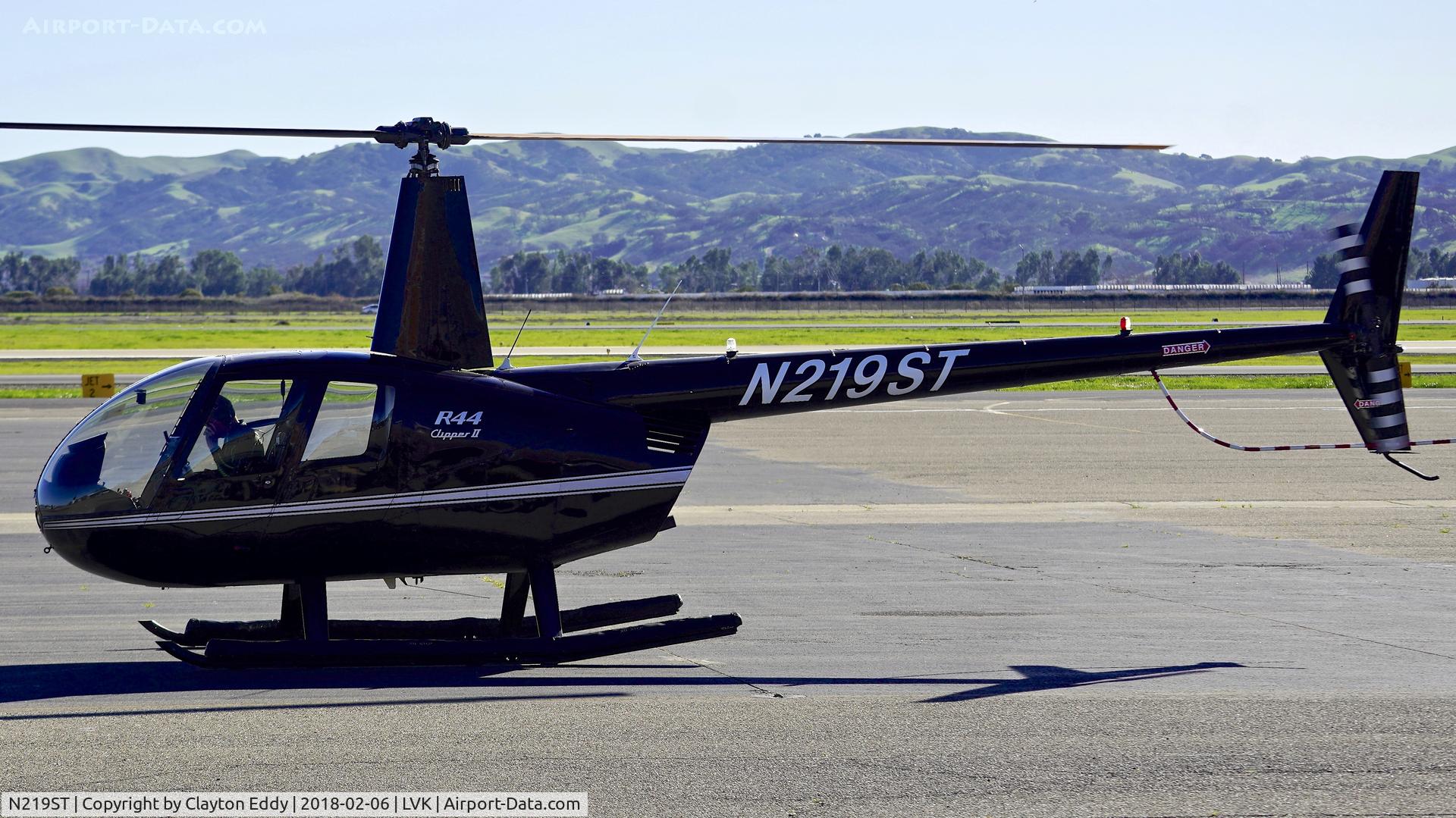 N219ST, Robinson R44 II C/N 12537, Livermore Airport California 2018.