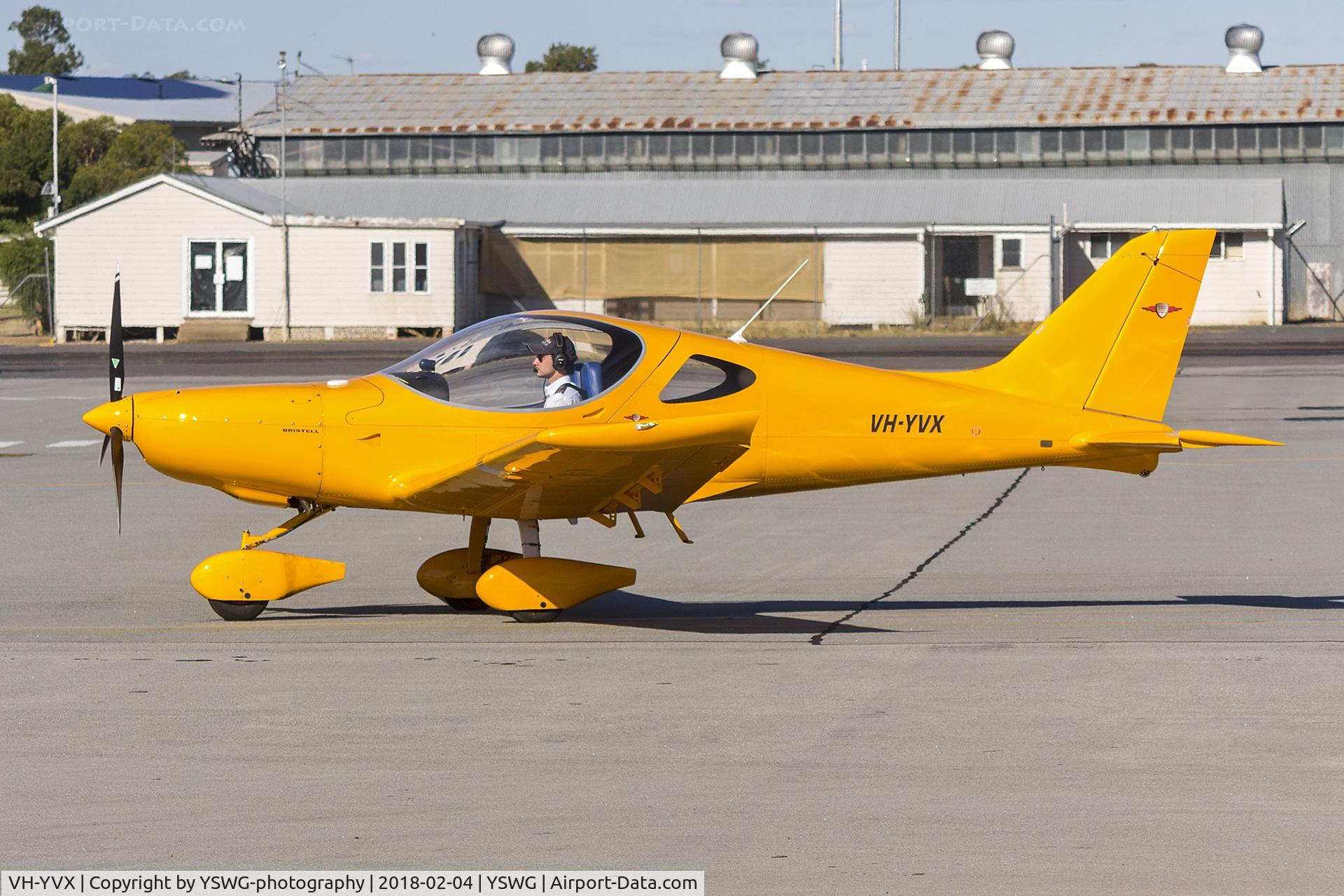 VH-YVX, 2017 BRM Aero Bristell S-LSA C/N 284/2017, Soar Aviation (VH-YVX) BRM Aero Bristell NG 5 LSA taxiing at Wagga Wagga Airport