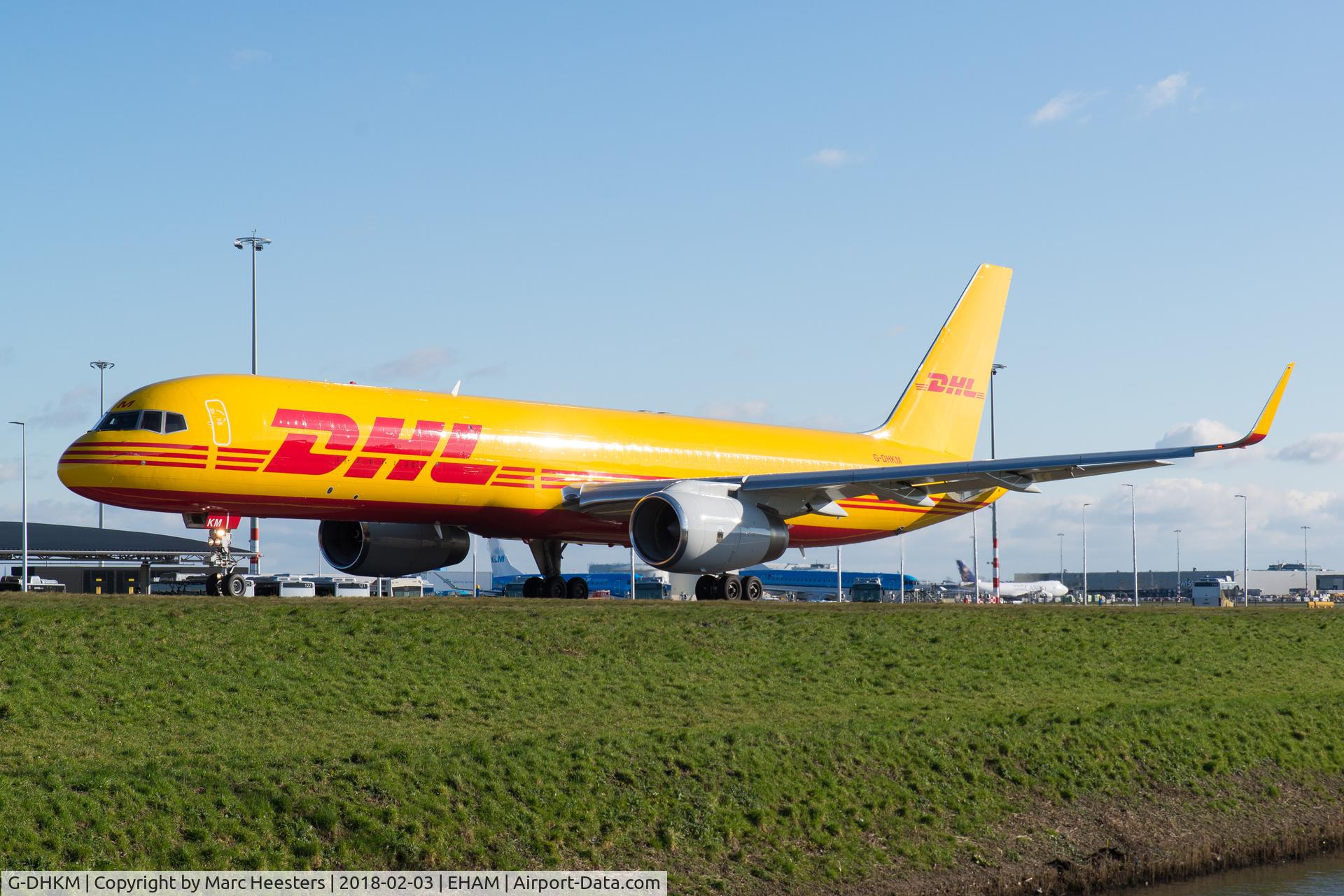 G-DHKM, 1998 Boeing 757-223F C/N 29590, G-DHKM B757-200(F) of DHL AIR @EHAM taxiway Q