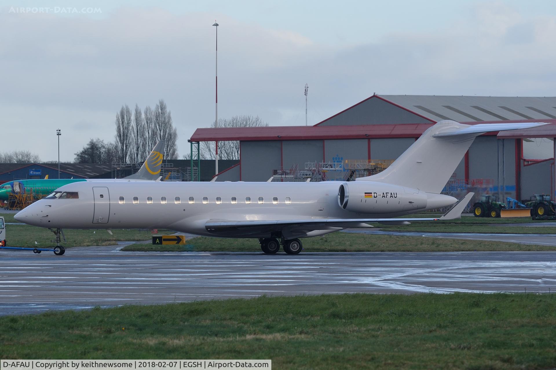 D-AFAU, 1998 Bombardier BD-700-1A10 Global Express C/N 9013, Removed from spray shop all over white.