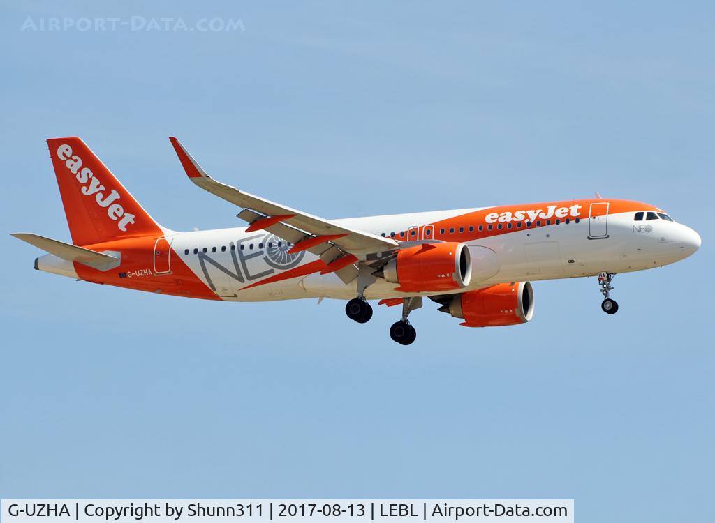 G-UZHA, 2017 Airbus A320-251NEO C/N 7649, Landing rwy 25R