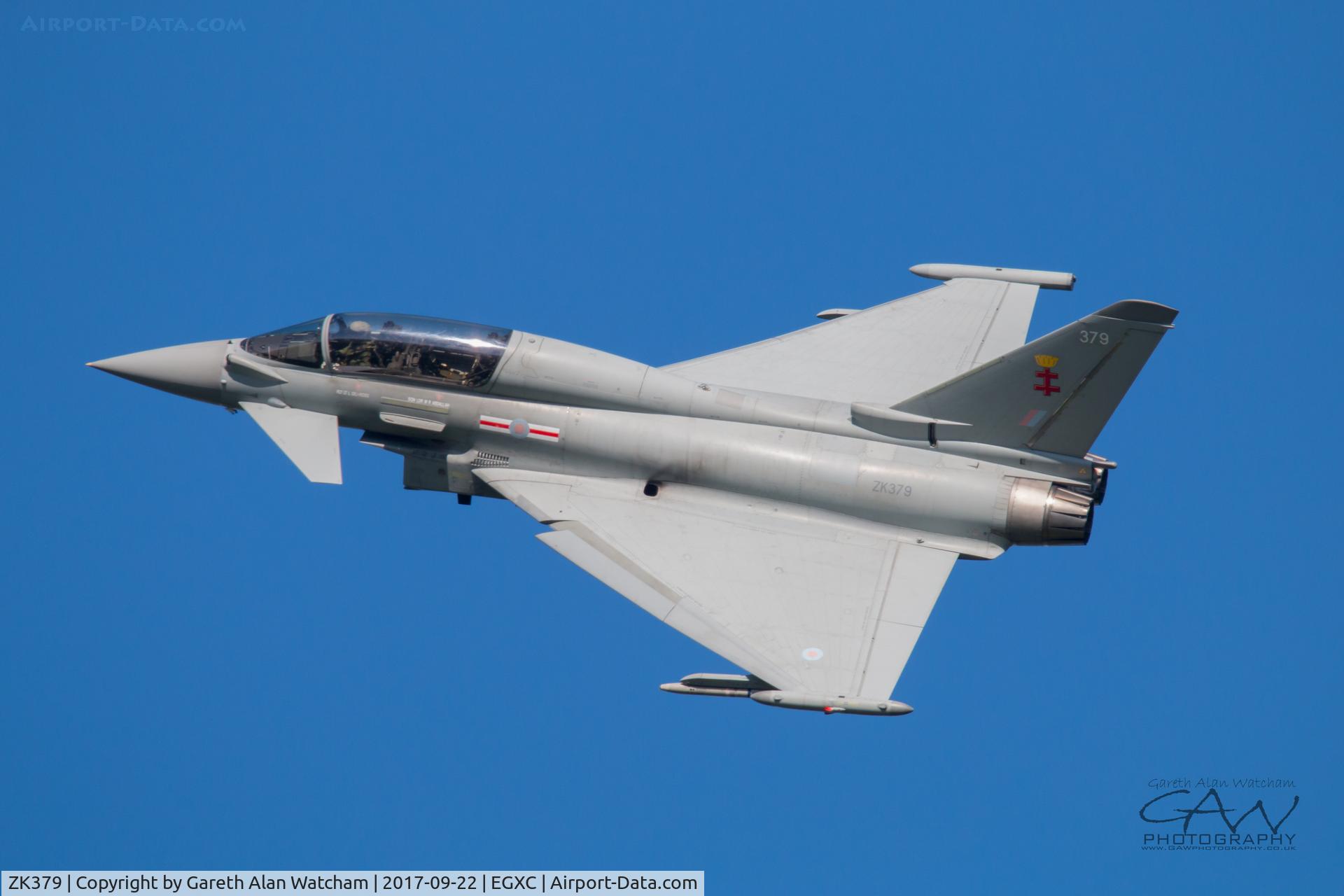 ZK379, 2010 Eurofighter EF-2000 Typhoon T.3 C/N BT024/249, Typhoon turning over the mound at RAF Coningsby