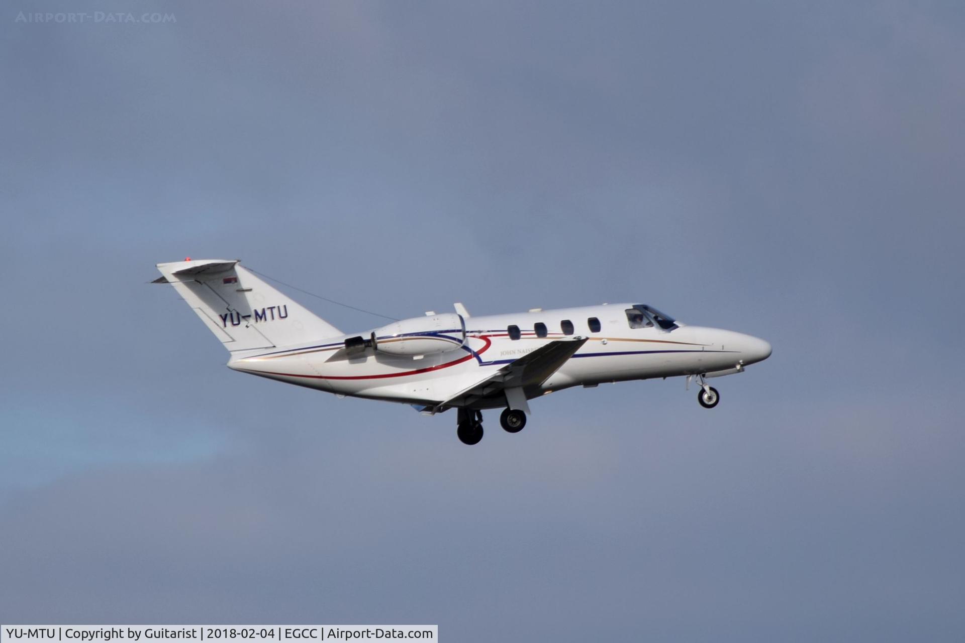 YU-MTU, 1998 Cessna 525 CitationJet CJ1 C/N 525-0295, At Manchester