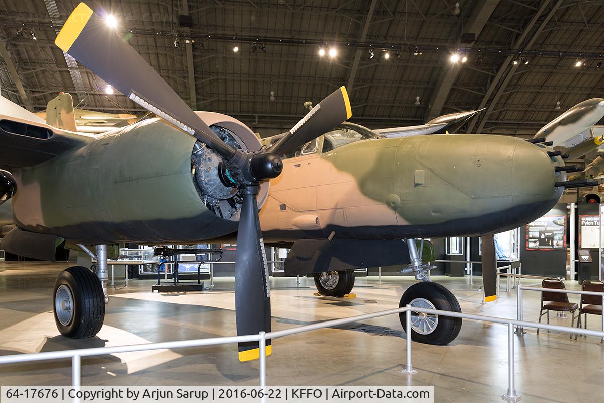64-17676, 1971 Douglas-On Mark B-26K Counter Invader C/N 7309 (was 41-39596), On display at the National Museum of the U.S. Air Force.  These aircraft were highly modified versions of the World War II A-26 Invader, used for ground-attack missions along the Ho Chi Minh Trail.