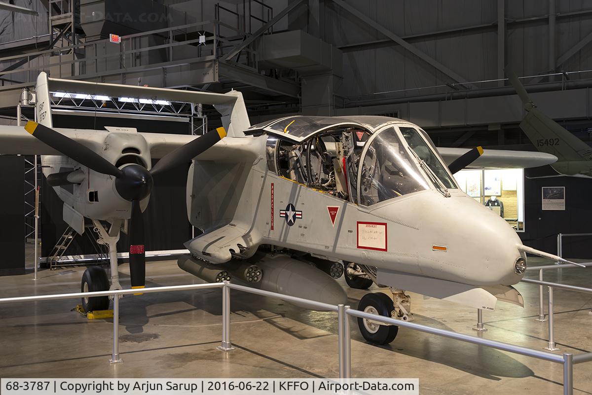 68-3787, 1968 North American Rockwell OV-10A Bronco C/N 321-113, On display at the National Museum of the U.S. Air Force.  The USAF primarily used the Bronco as a FAC over Vietnam.  This aircraft is painted in its SE Asia markings.
