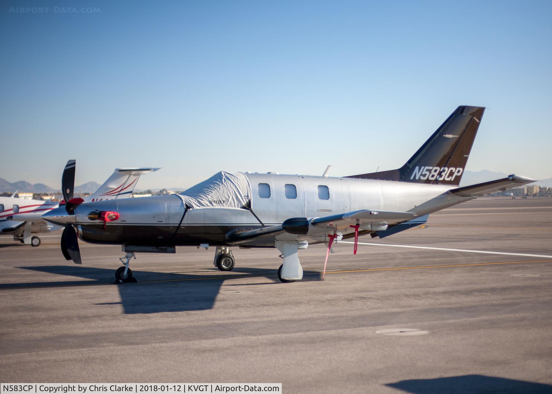 N583CP, 2001 Socata TBM-700 C/N 208, TBM-700 parked at North Las Vegas