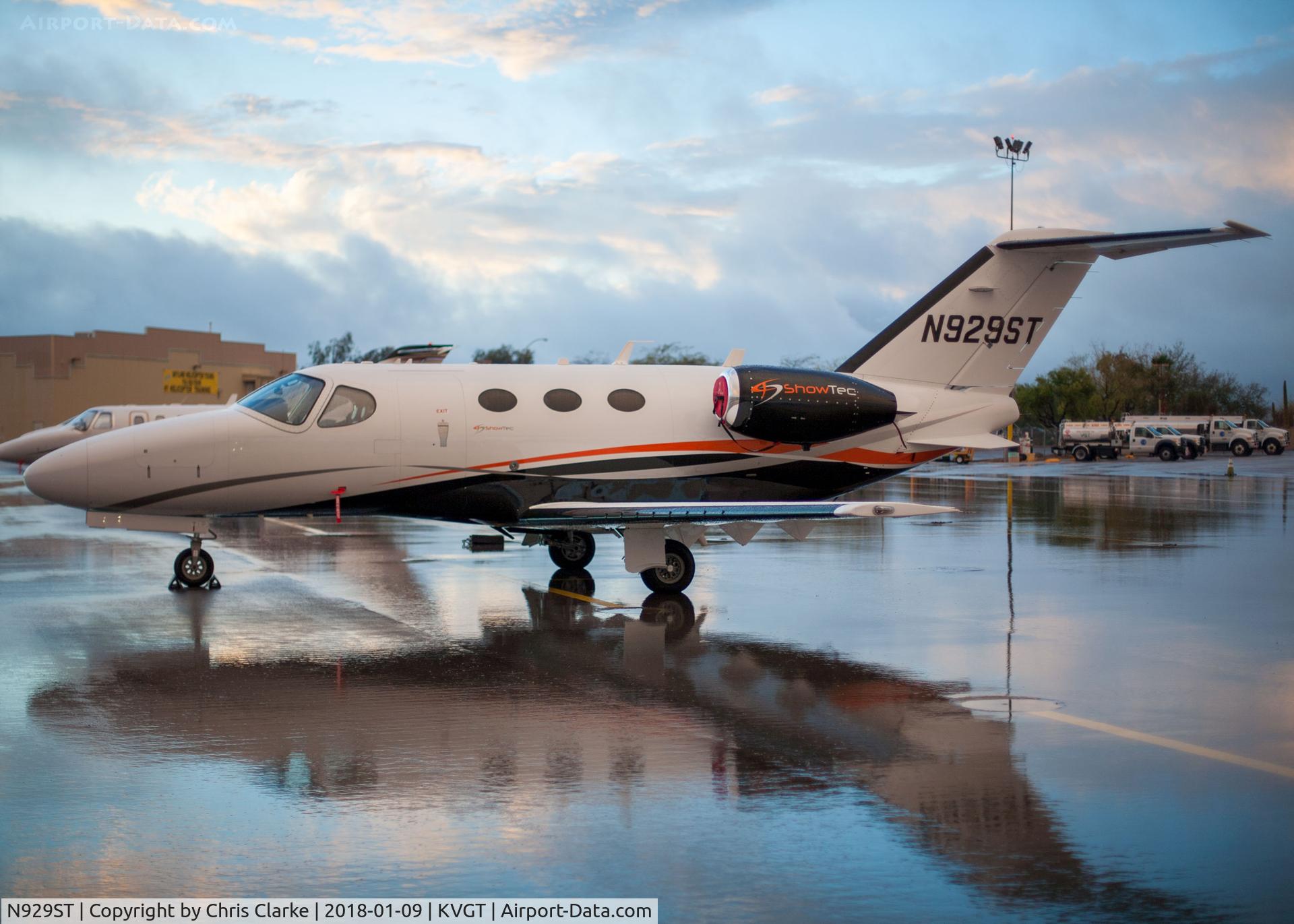 N929ST, 2010 Cessna 510 Citation Mustang Citation Mustang C/N 510-0352, Mustang parked on a wet North Las Vegas Ramp