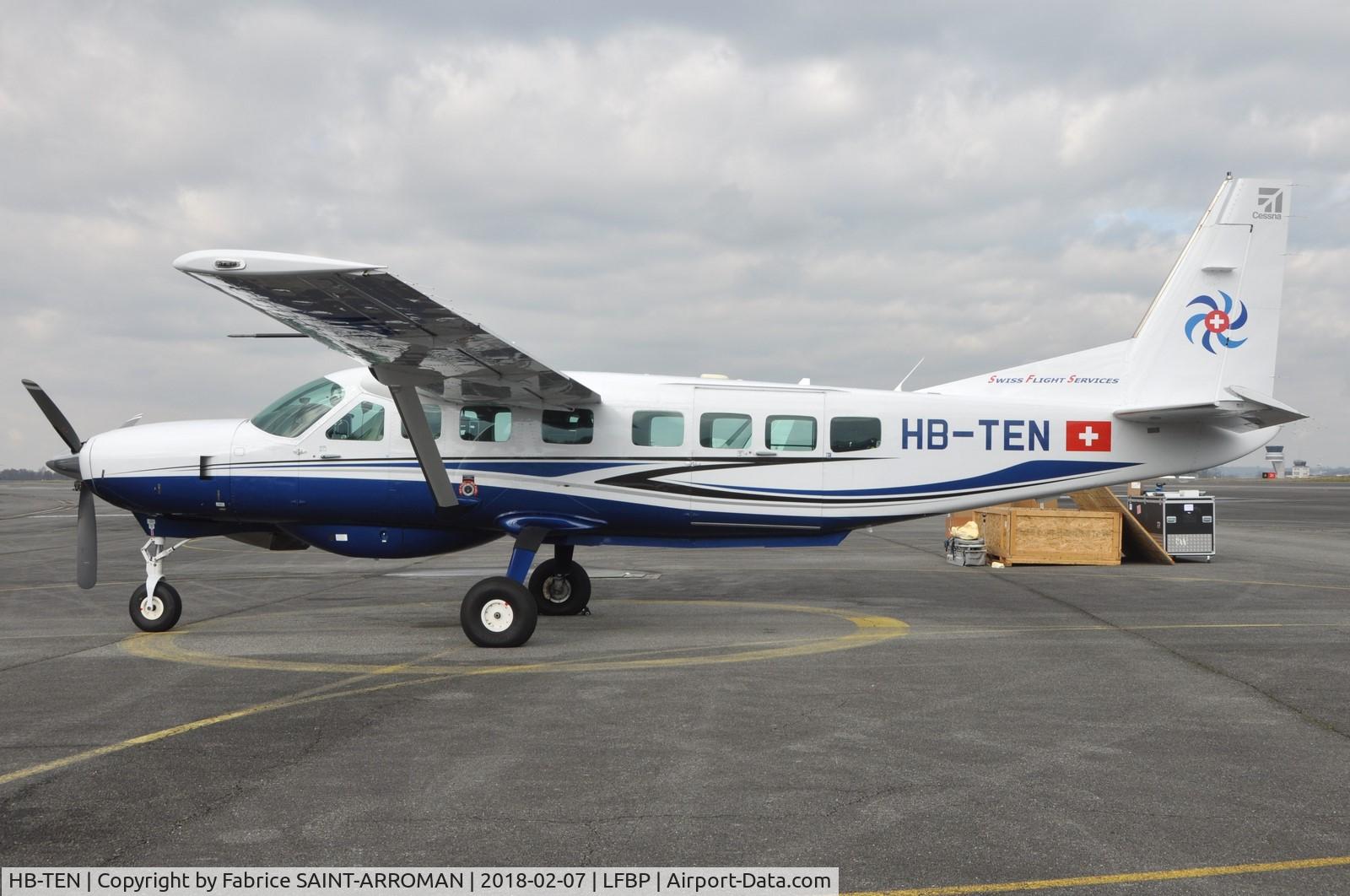HB-TEN, 2015 Cessna 208B GrandCaravan EX C/N 208B-5183, On static display, just arrived from Switzerland.
