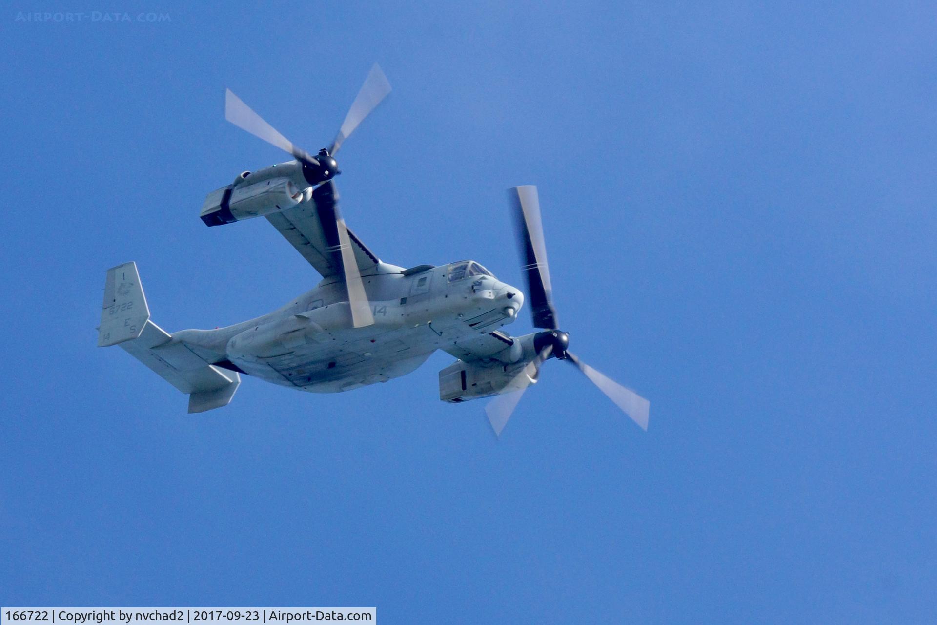 166722, Bell-Boeing MV-22B Osprey C/N D0091, Osprey flying over Virginia Beach - 9/23/17