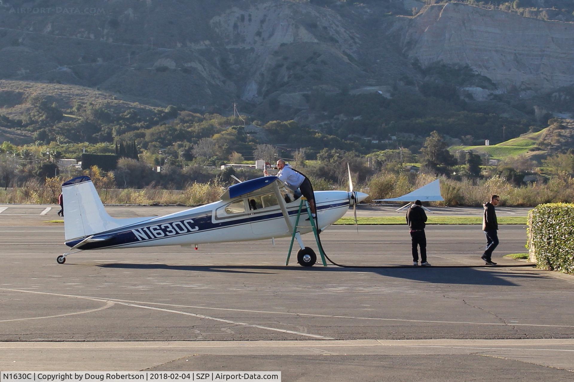 N1630C, 1953 Cessna 180 C/N 30330, 1953 Cessna 180, Continental O-470 230 Hp, at Fuel Dock refueling