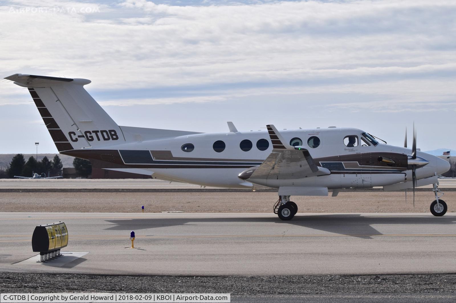 C-GTDB, 1990 Beech Super King Air 300LW C/N FA-215, Taxiing to the north GA ramp via Alpha.